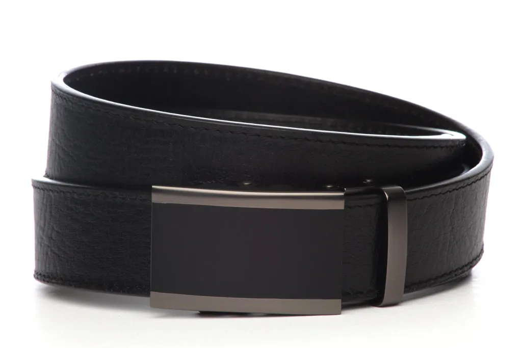 - FLASH SALE- Black Buffalo 🦬 Casual Leather w/ Onyx in Matte Gunmetal (1.5" or 1.25")