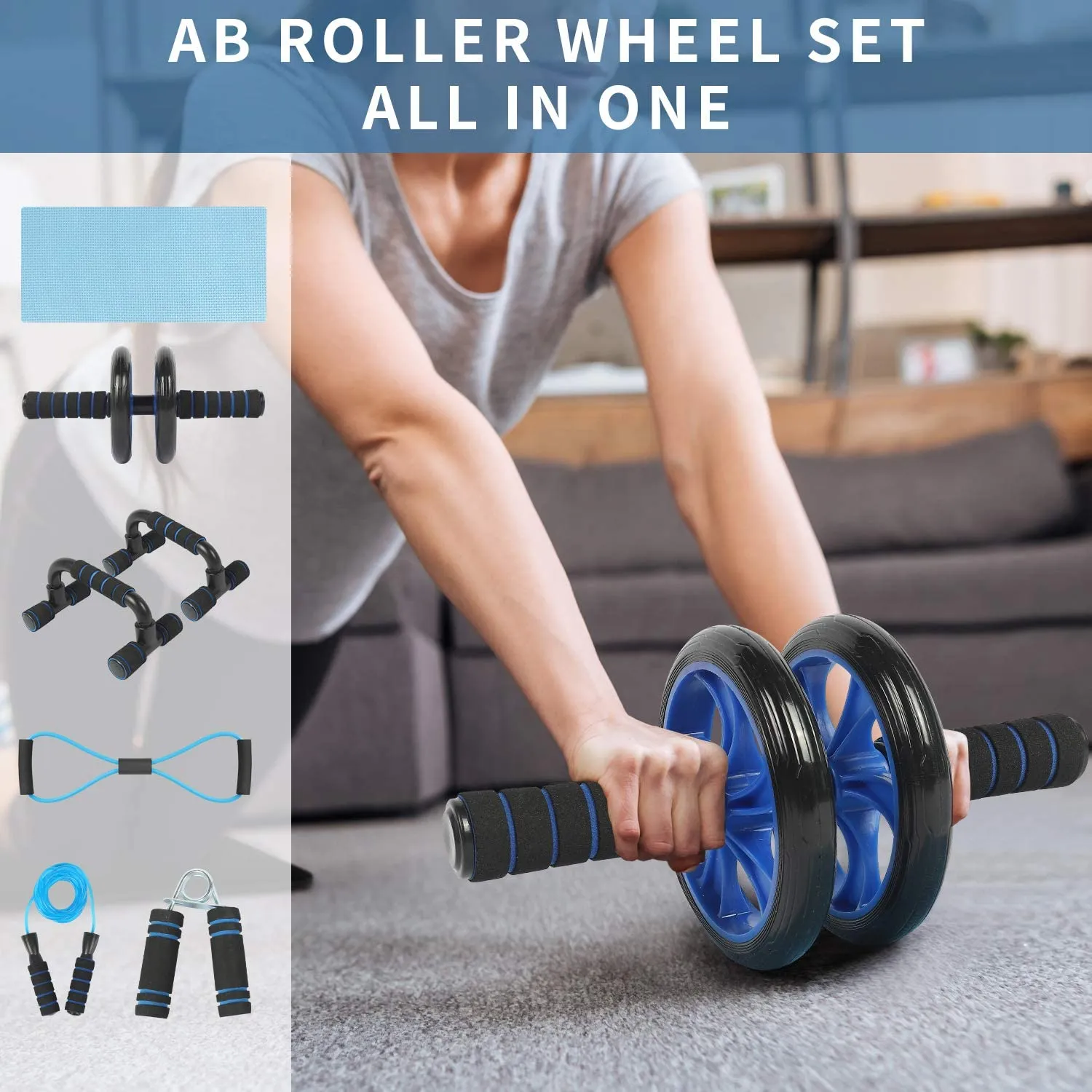 5-IN-1 Ab Roller Push UP Home Gym Workout Set