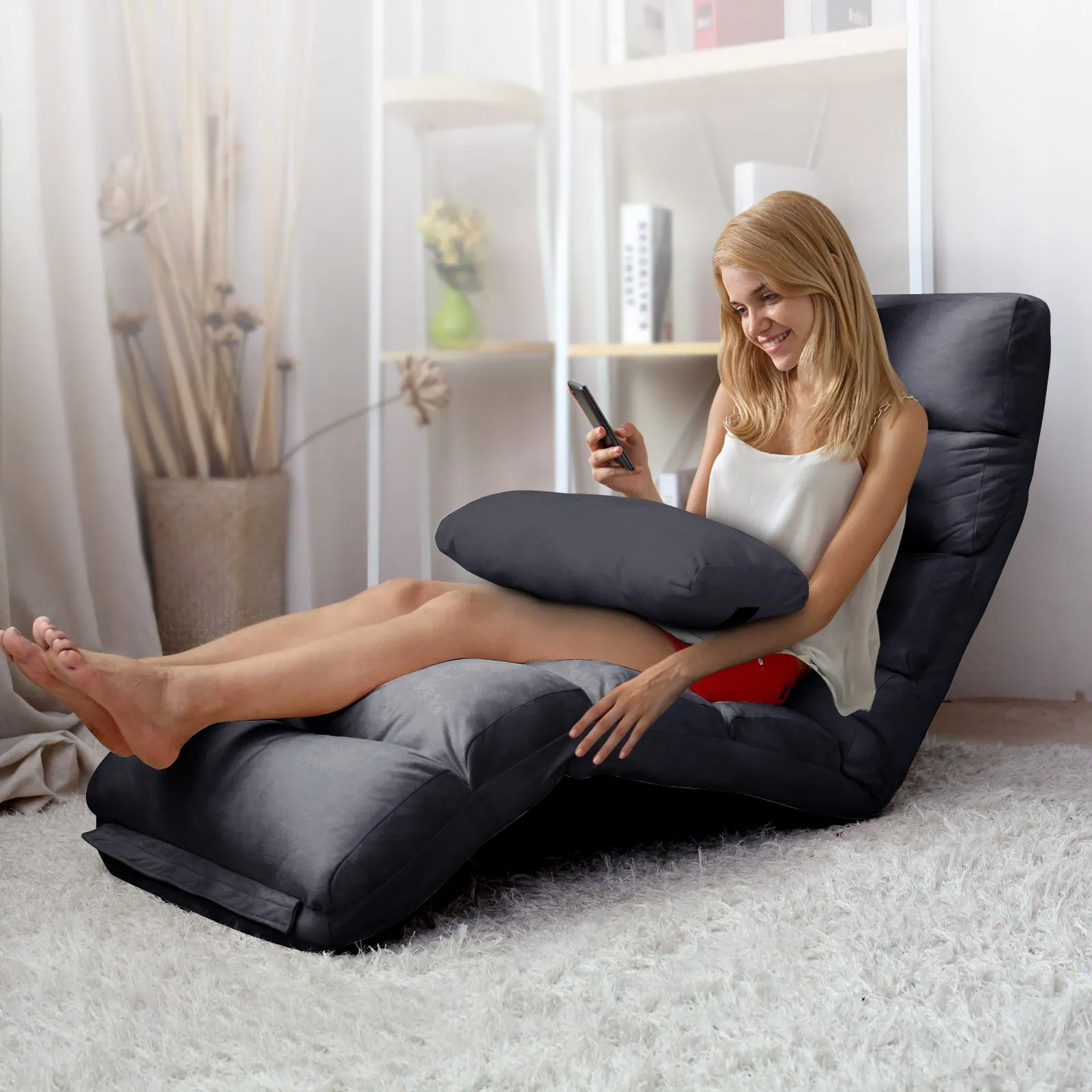 Adjustable Lounge Sofa Chair - Charcoal