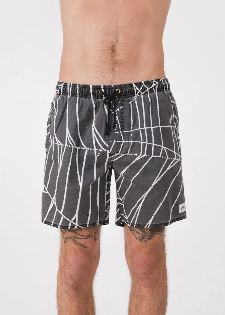 Afends Mens Baywatch Webs - Elastic Waist Boardshort