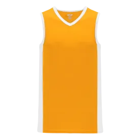 Athletic Knit (AK) B2115M-236 Mens Gold/White Pro Basketball Jersey