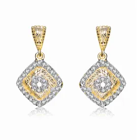 Aubrey Gold Plated Square Drop Earrings