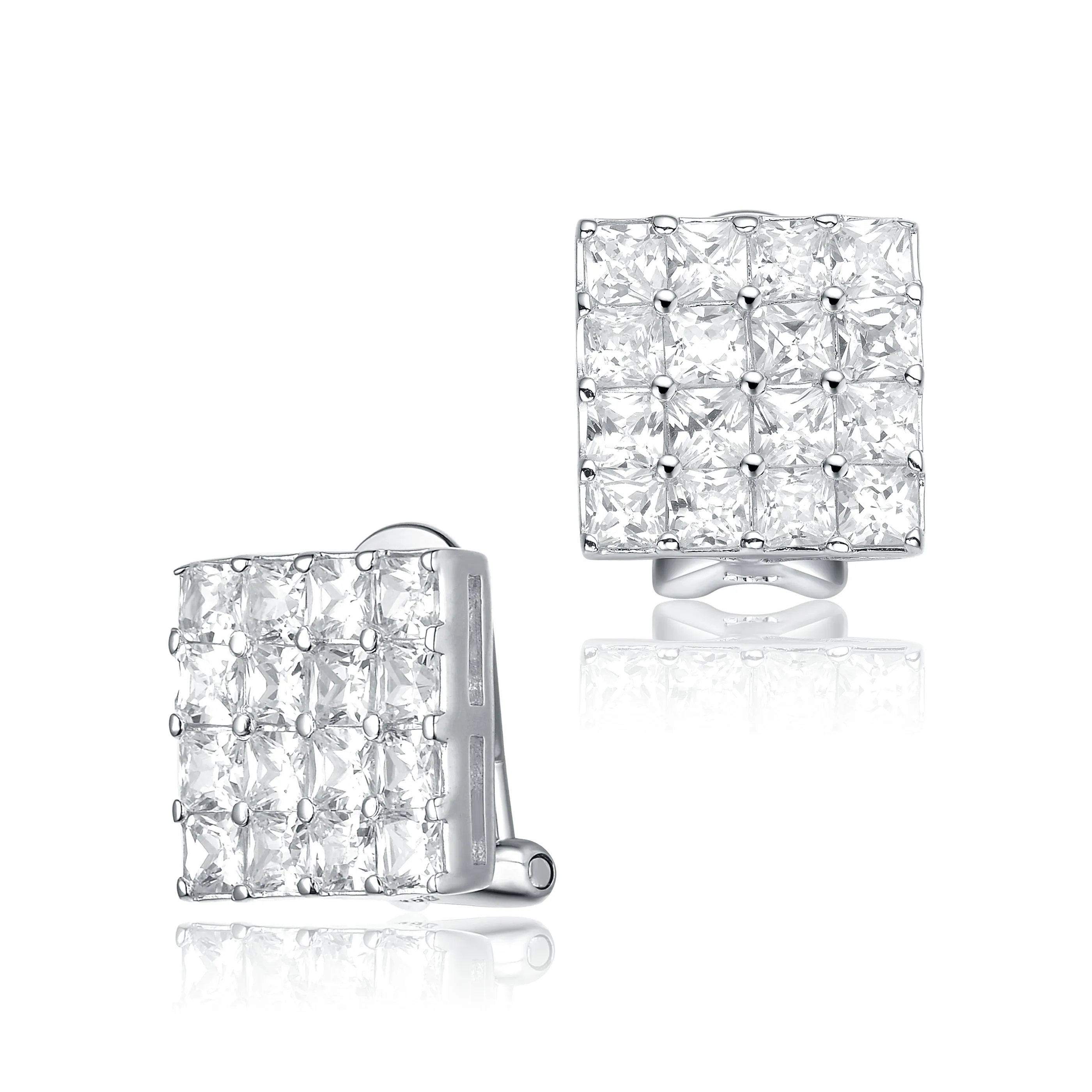 Aurore Zirconia And Black Square Shape Earrings