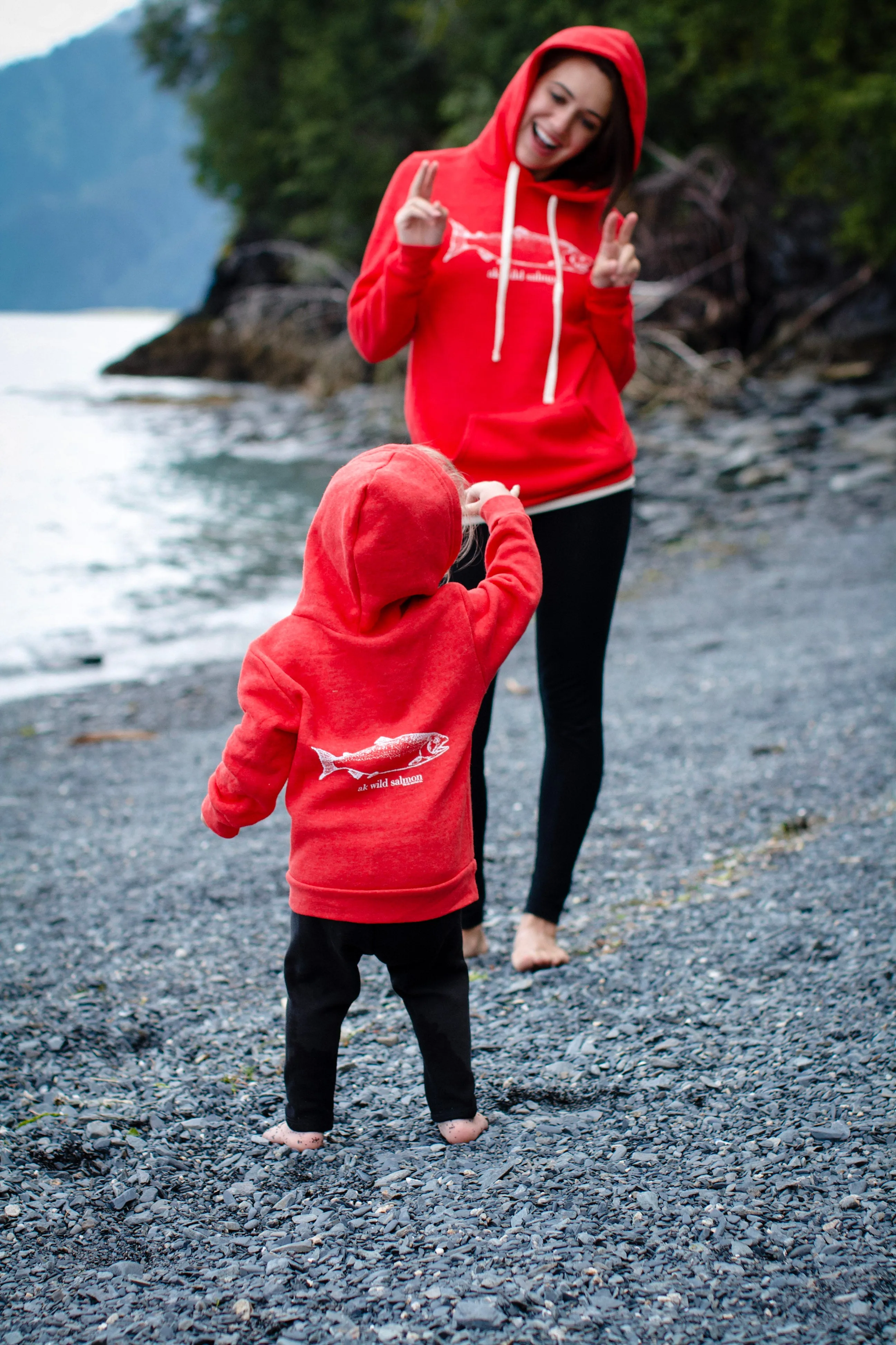 Beach Red AK Wild Salmon Children's Zipped Hoody