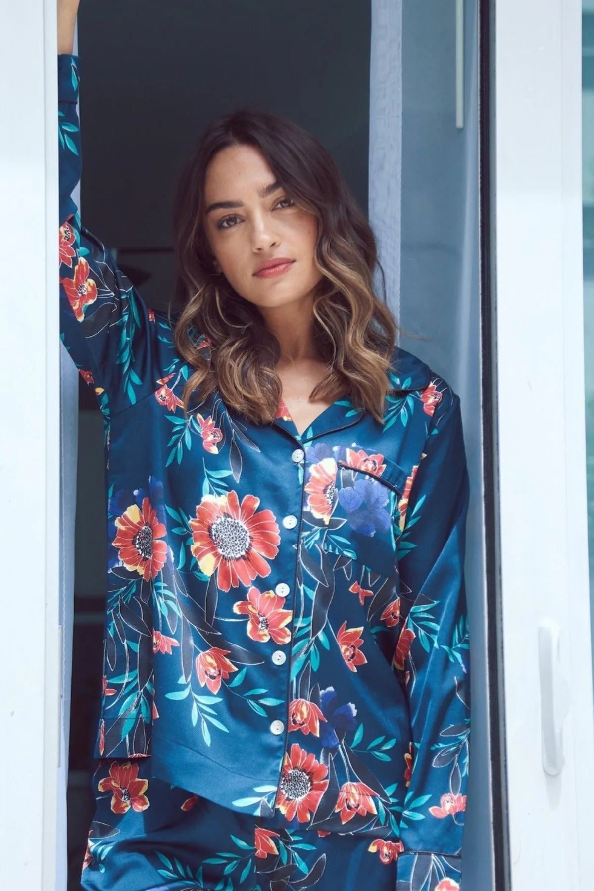 Bed to Brunch Piper Shirt | Summer Bloom Print | Subtle Luxury