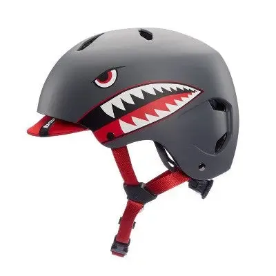 bern Comet Kids' Helmet - Gray Shark Graphics