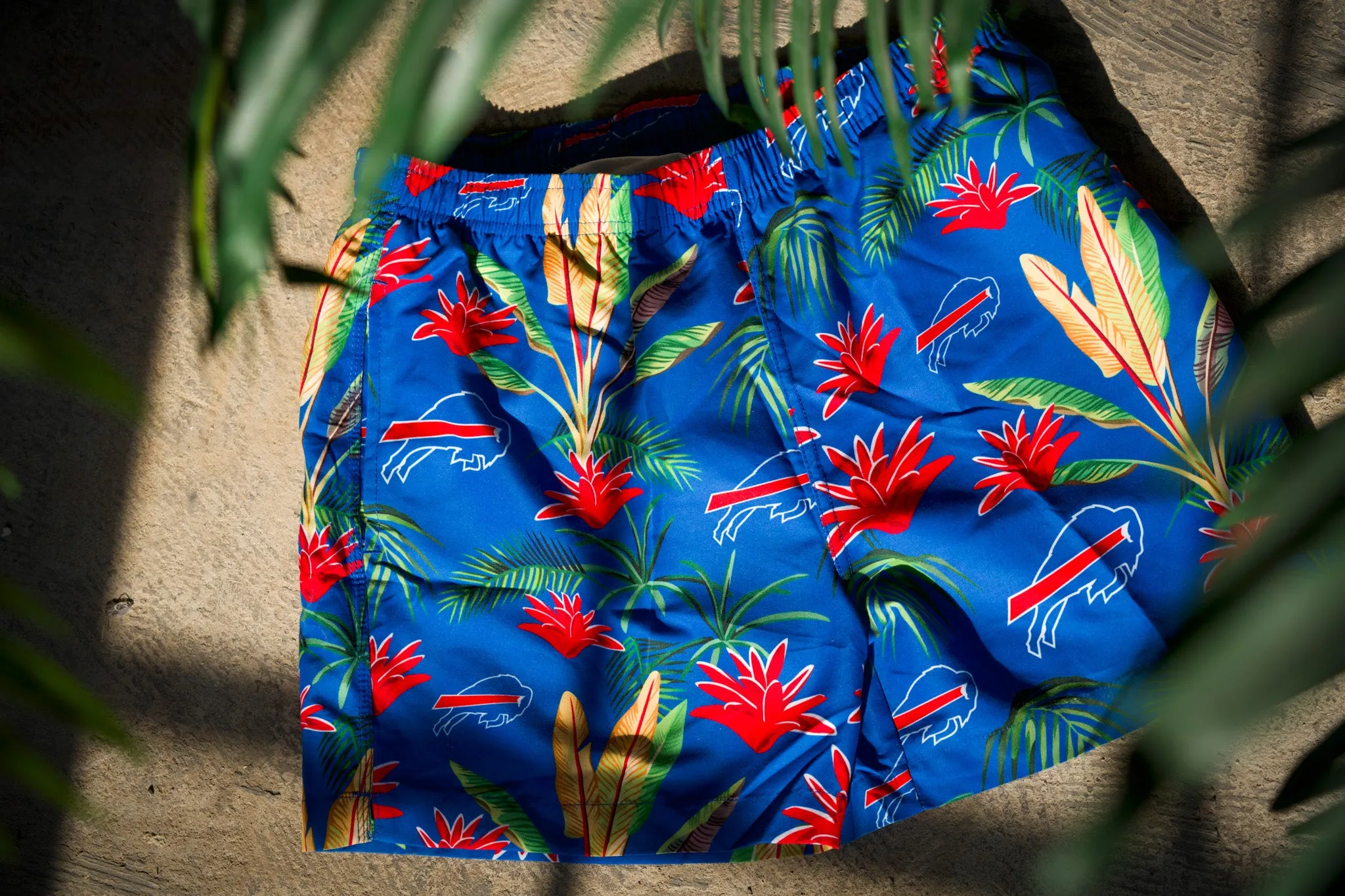 Buffalo Bills Royal Blue With Floral Swim Trunks