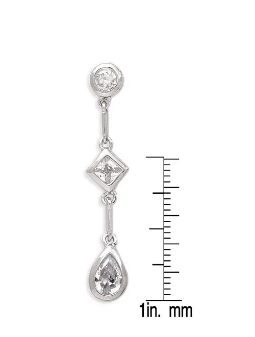 Clarisse Bezel Setting Drop Earrings