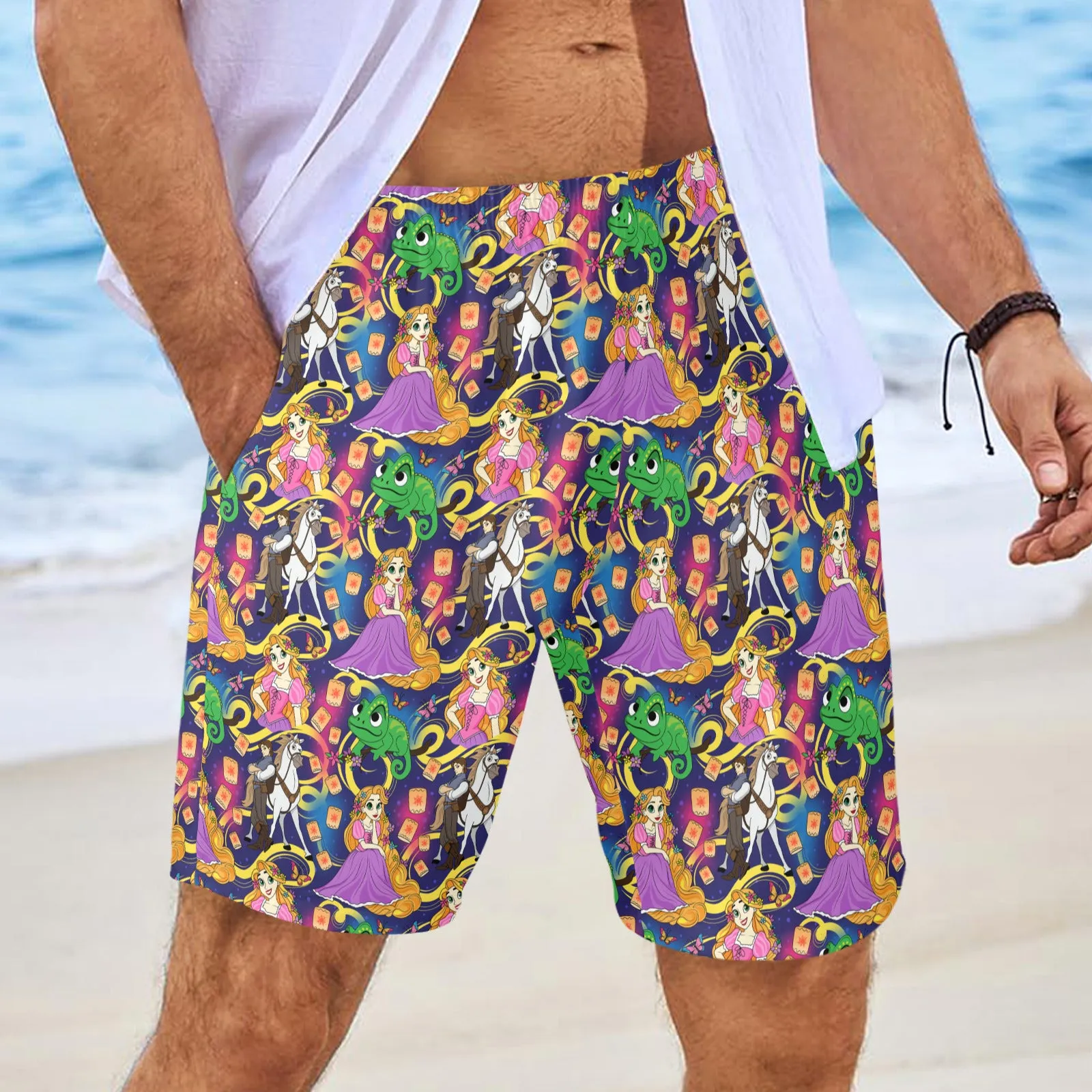 Disney Tangled Rapunzel At Last I See The Light Men's Swim Trunks Swimsuit