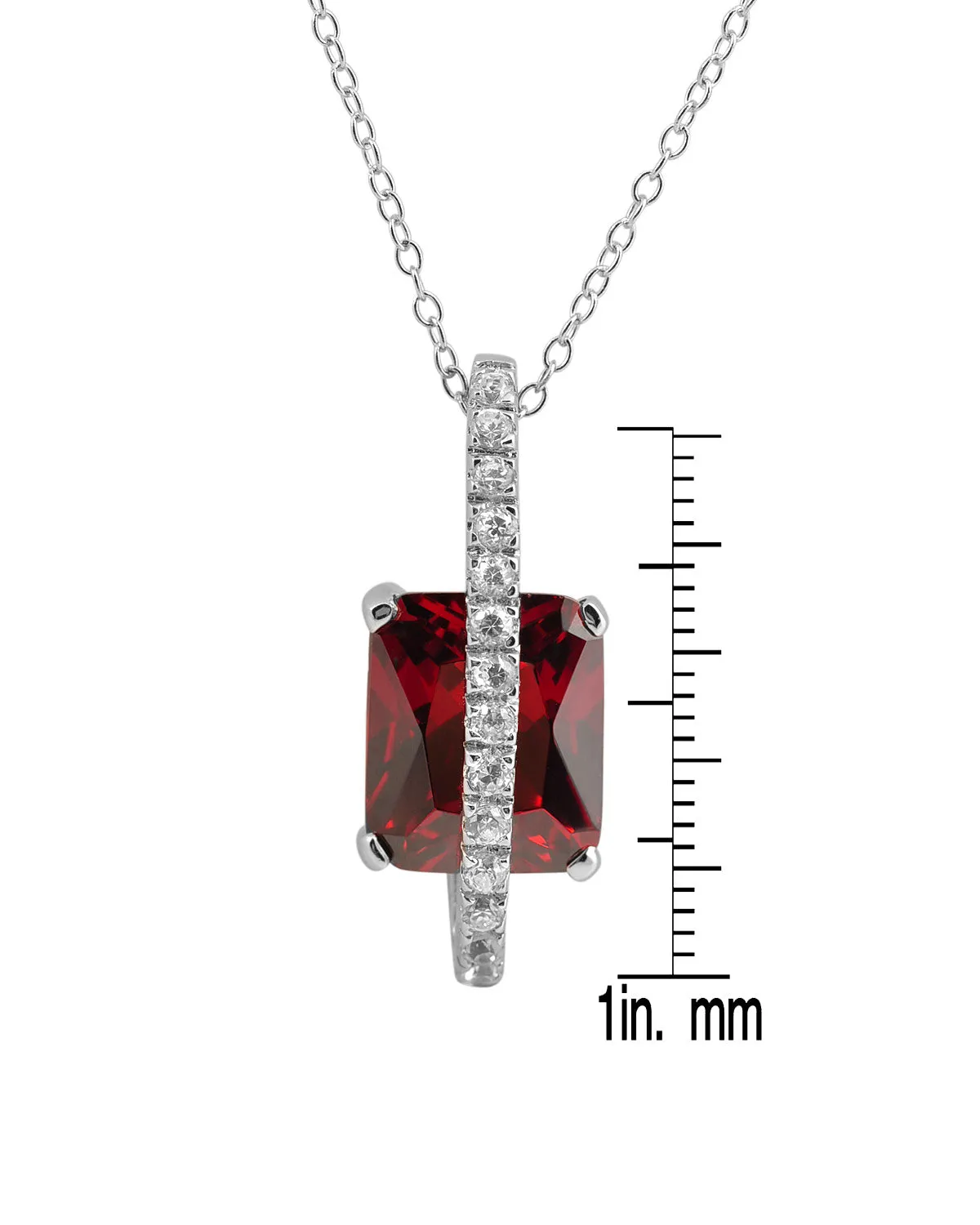 Estelle Garnet Square Shape Drop Pendant