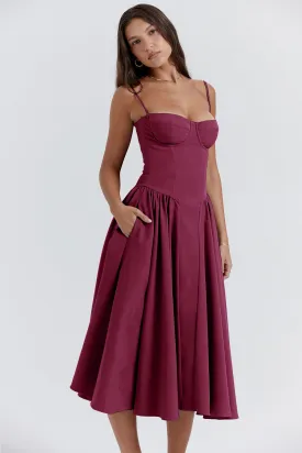 French Palace Style Vintage Floor-Length Strap Maxi Dress