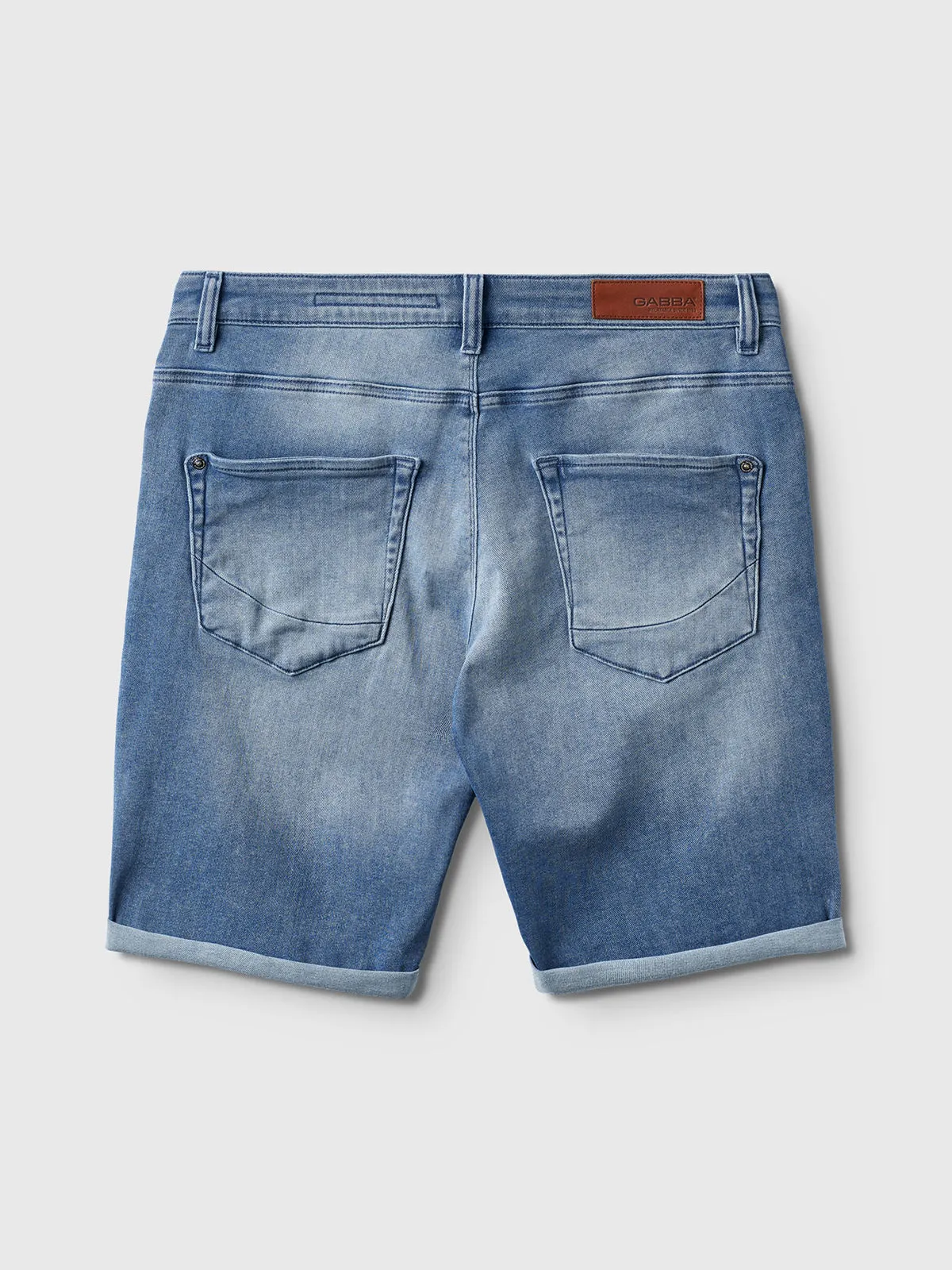 Gabba Slim Fit Rolled Denim Short Lt Blue