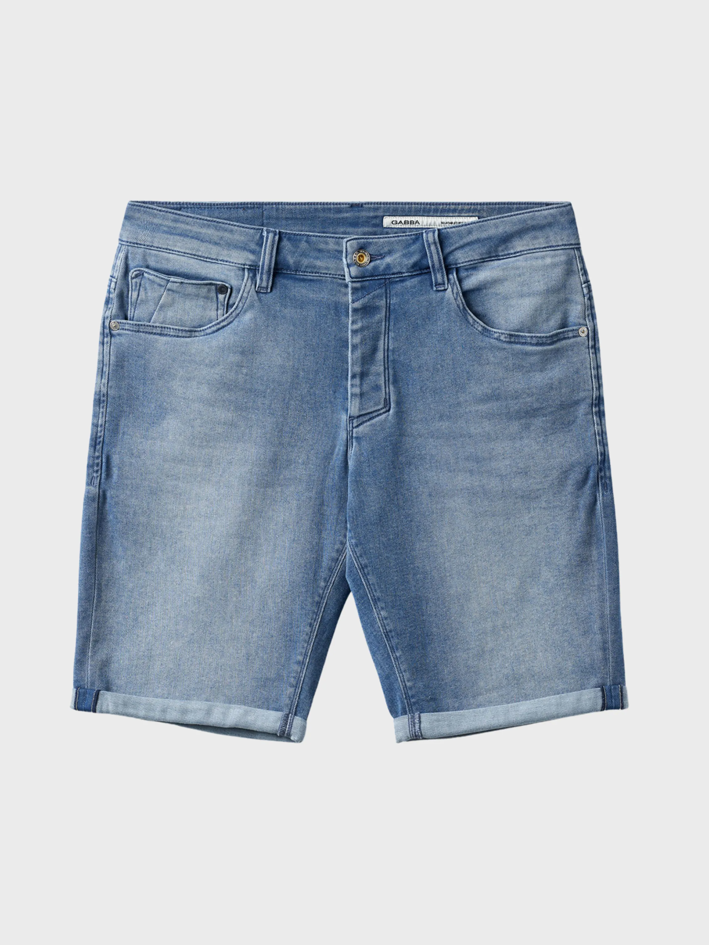 Gabba Slim Fit Rolled Denim Short Lt Blue