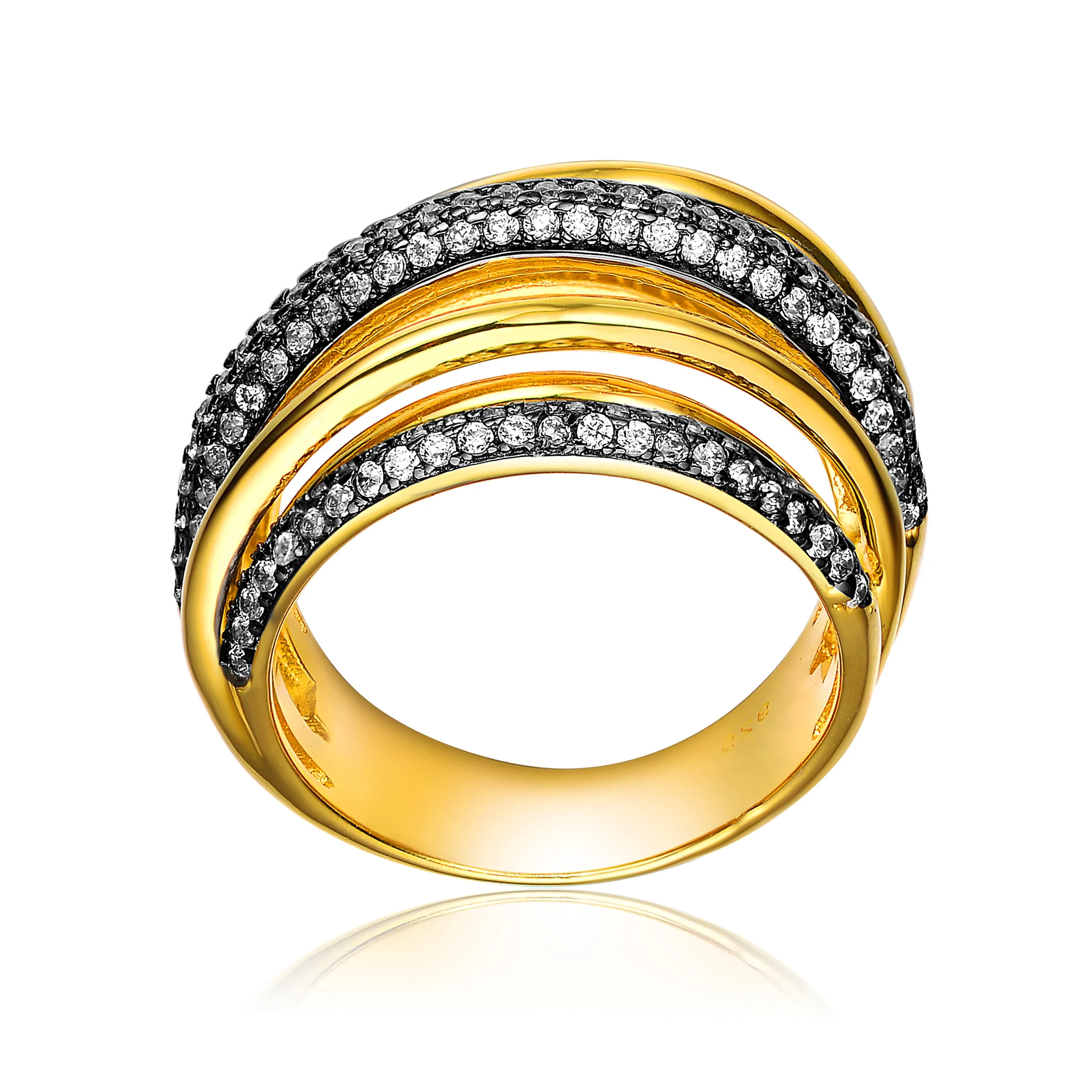 Gold-Plated Sterling Silver Cubic Zirconia Ring