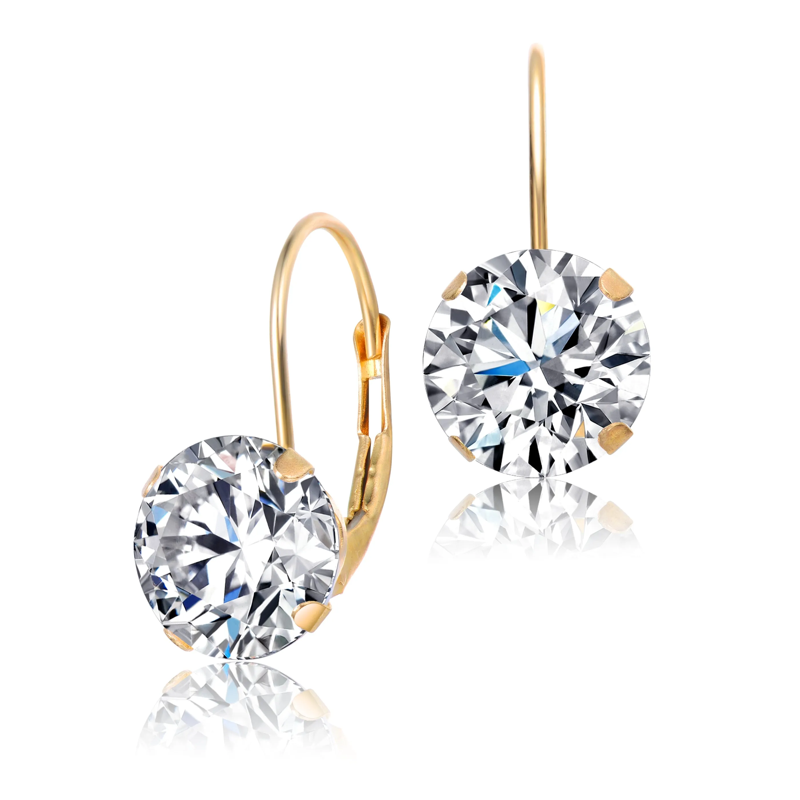 Gold-Plated Sterling Silver Cubic Zirconia Stud Earrings