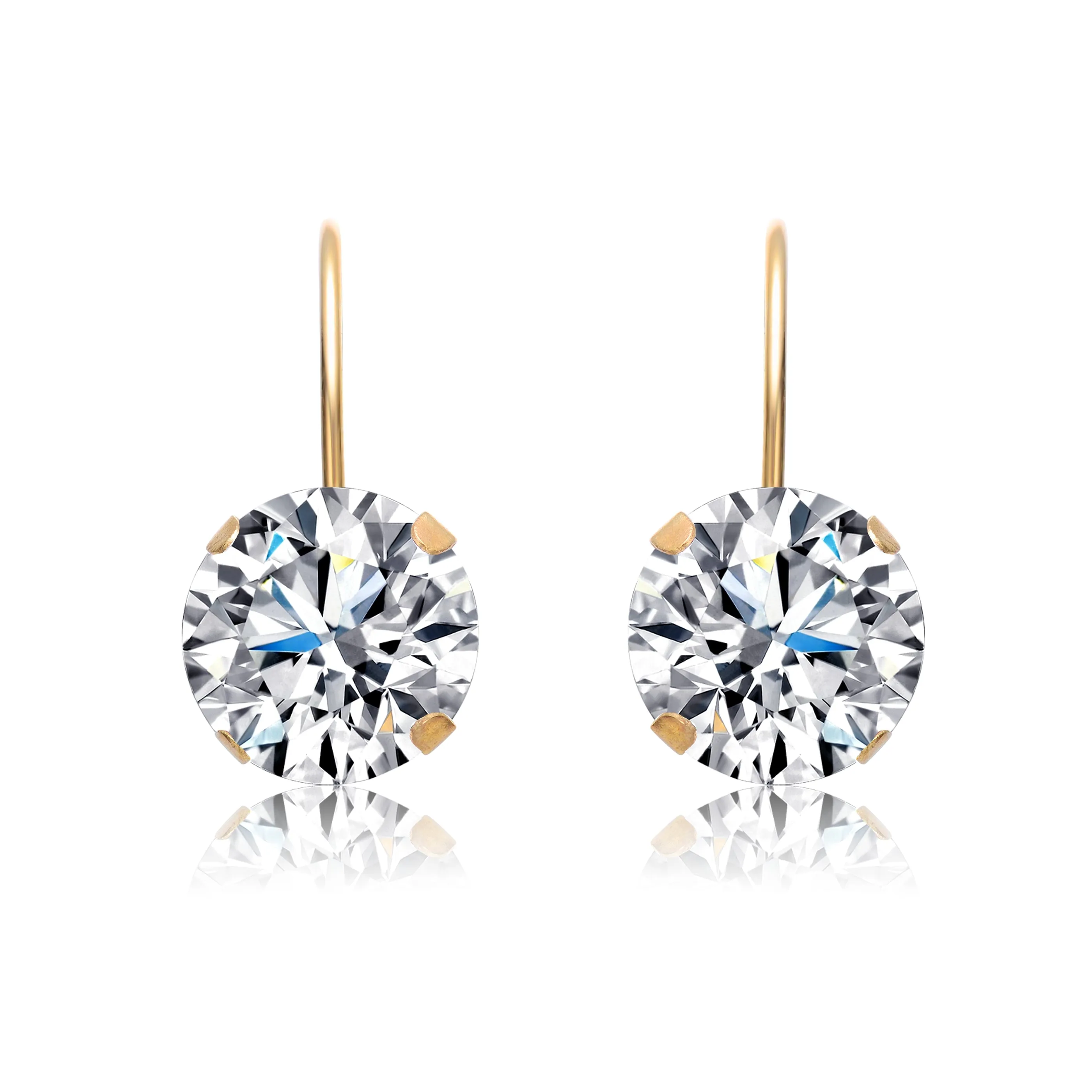 Gold-Plated Sterling Silver Cubic Zirconia Stud Earrings