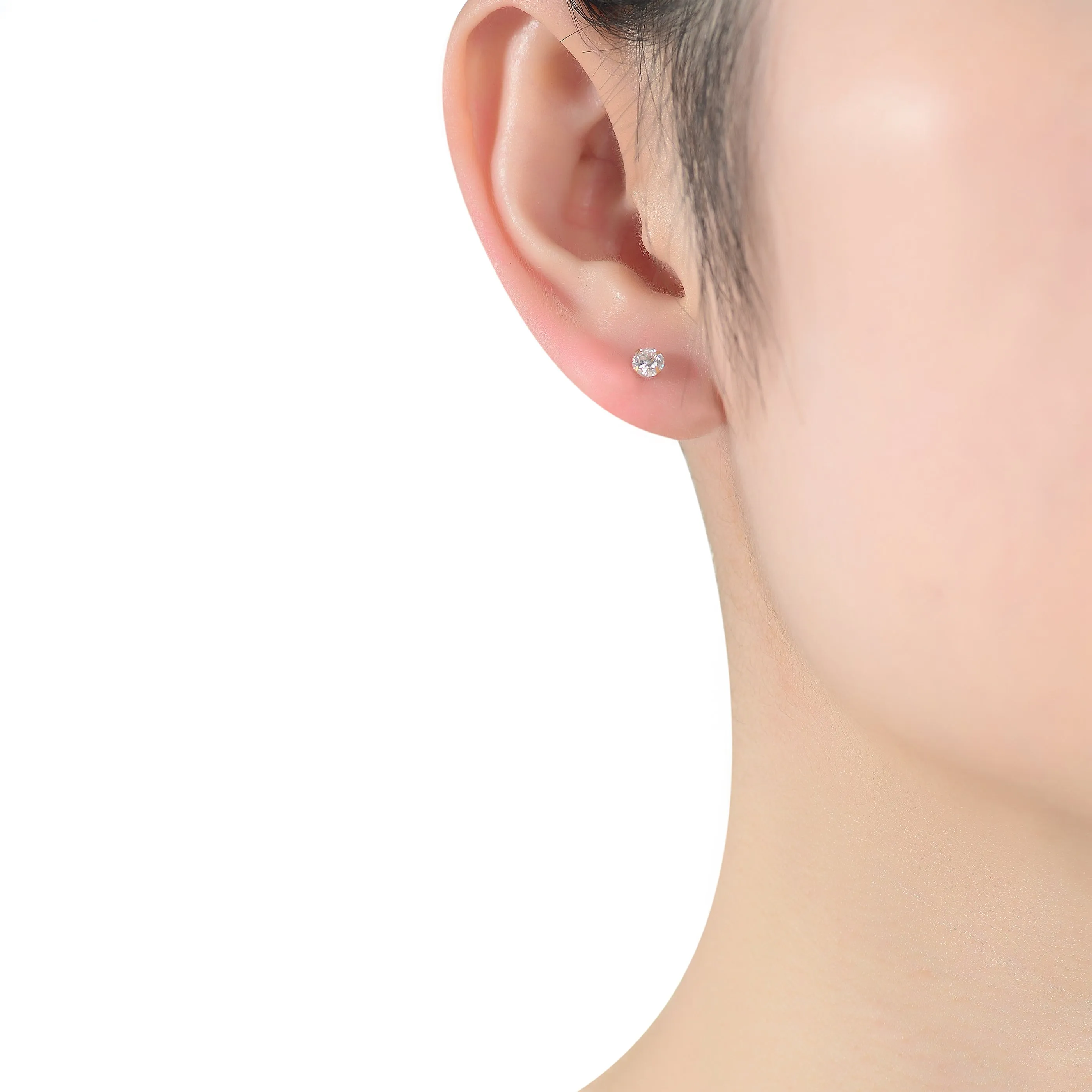 Gold-Plated Sterling Silver Cubic Zirconia Stud Earrings