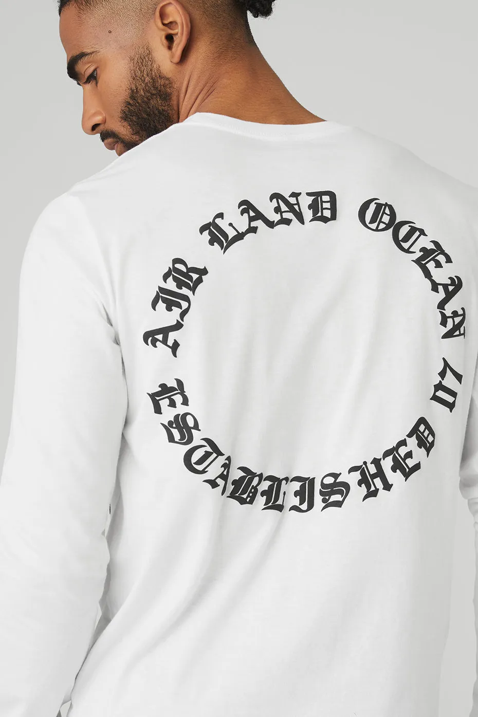 Graphic Ancient English Long Sleeve - White