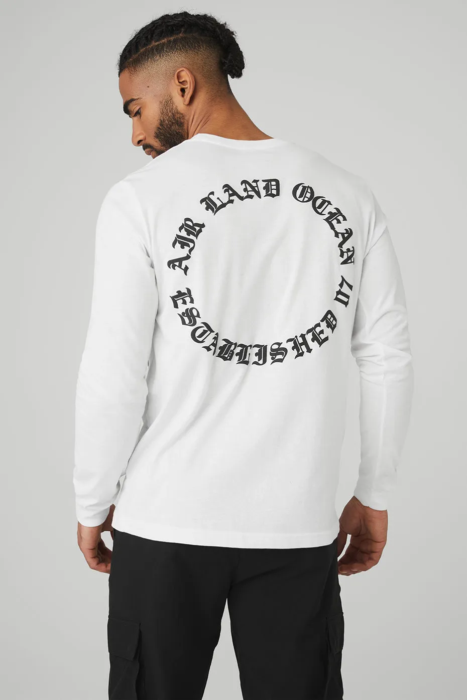 Graphic Ancient English Long Sleeve - White