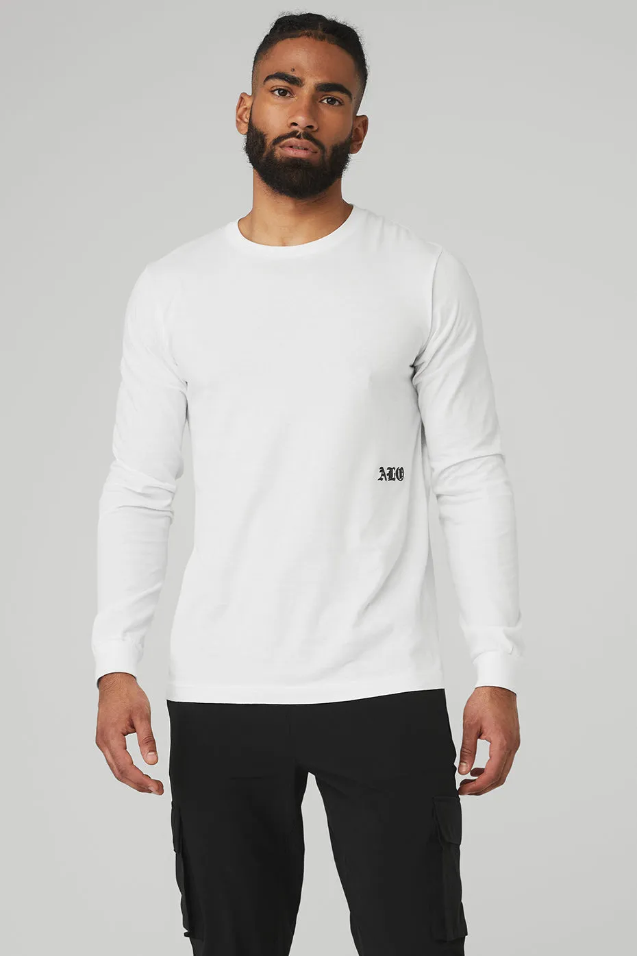 Graphic Ancient English Long Sleeve - White