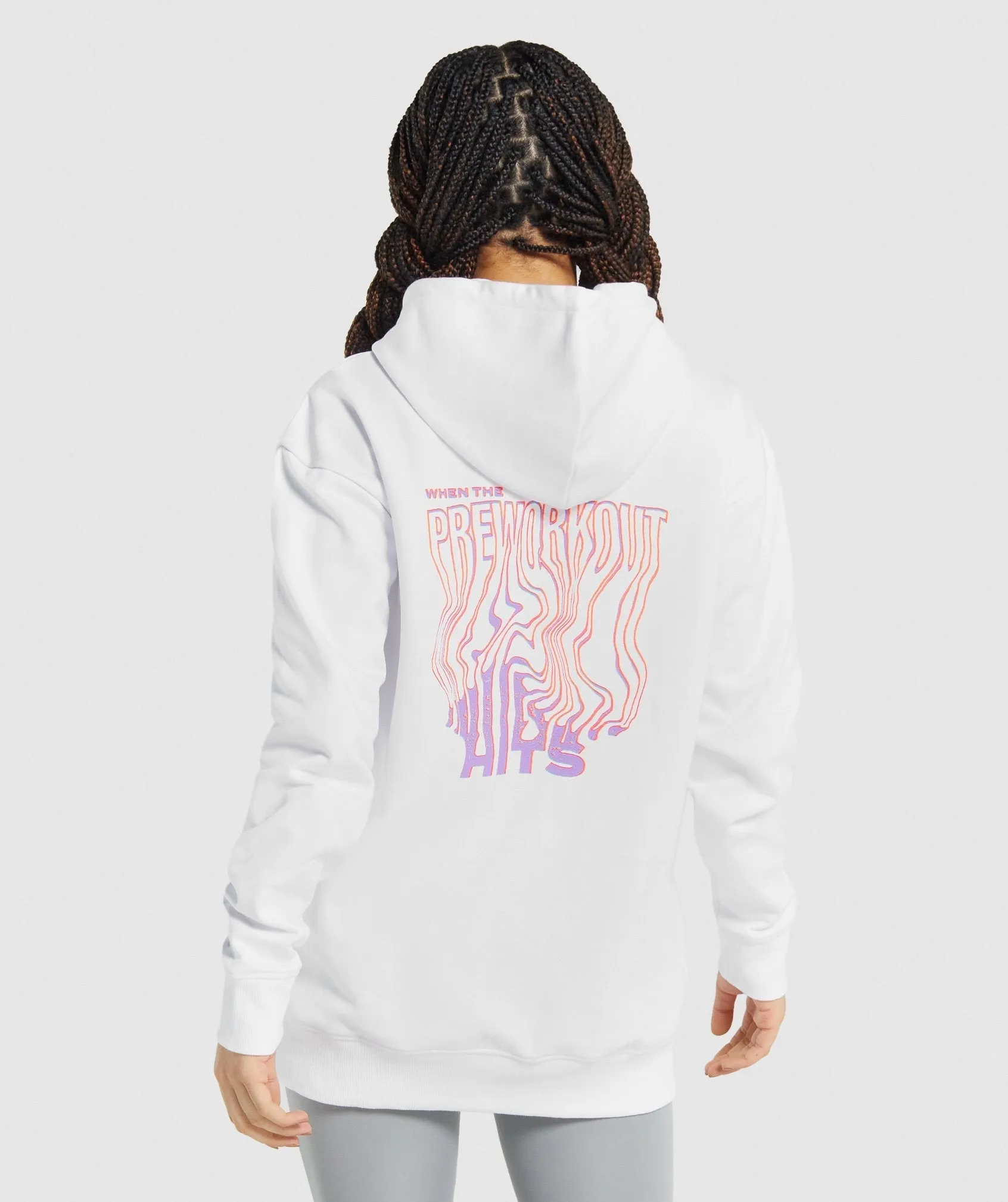 Gymshark Pre-Workout Graphic Hoodie - White