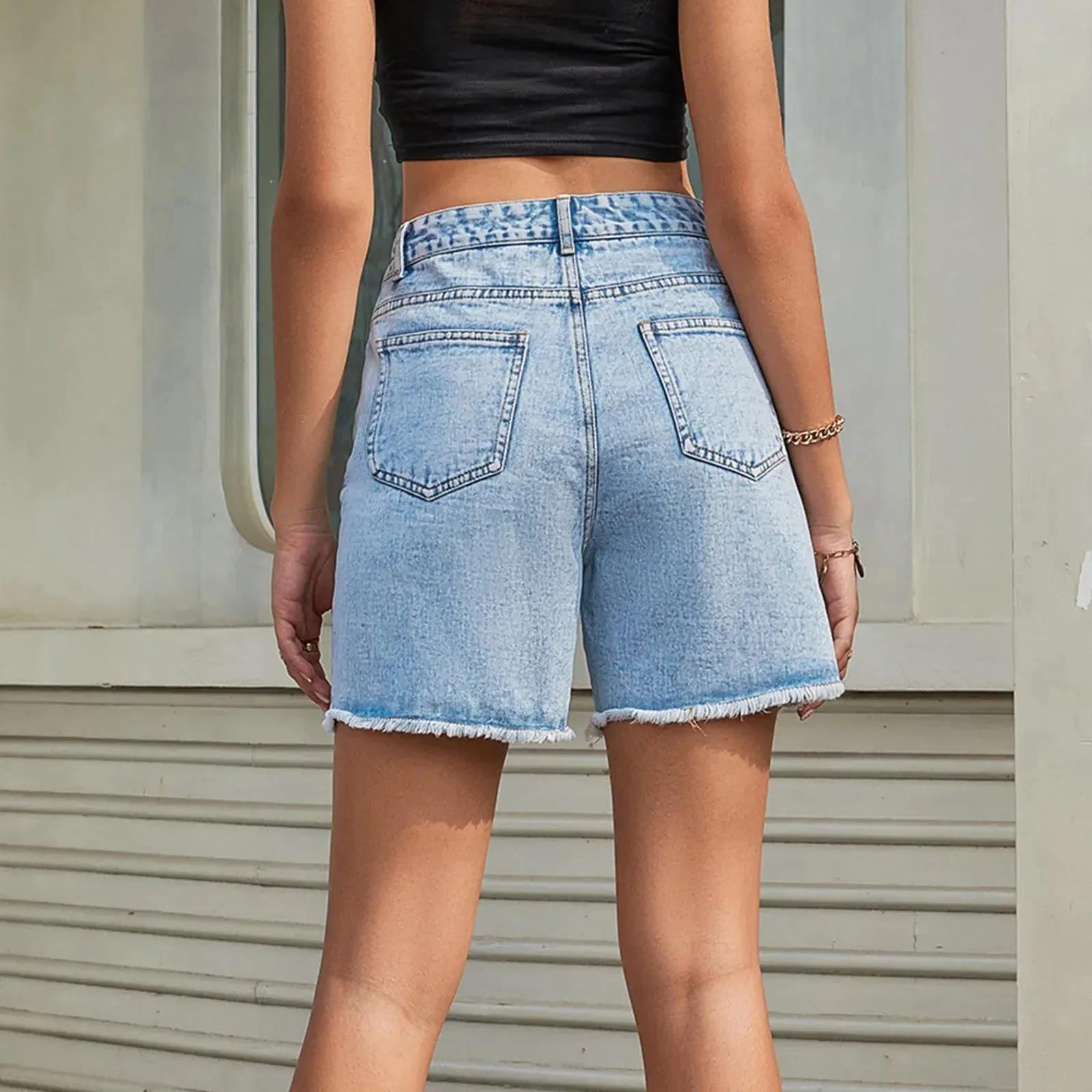 High Waistband Denim Ladies Summer Short