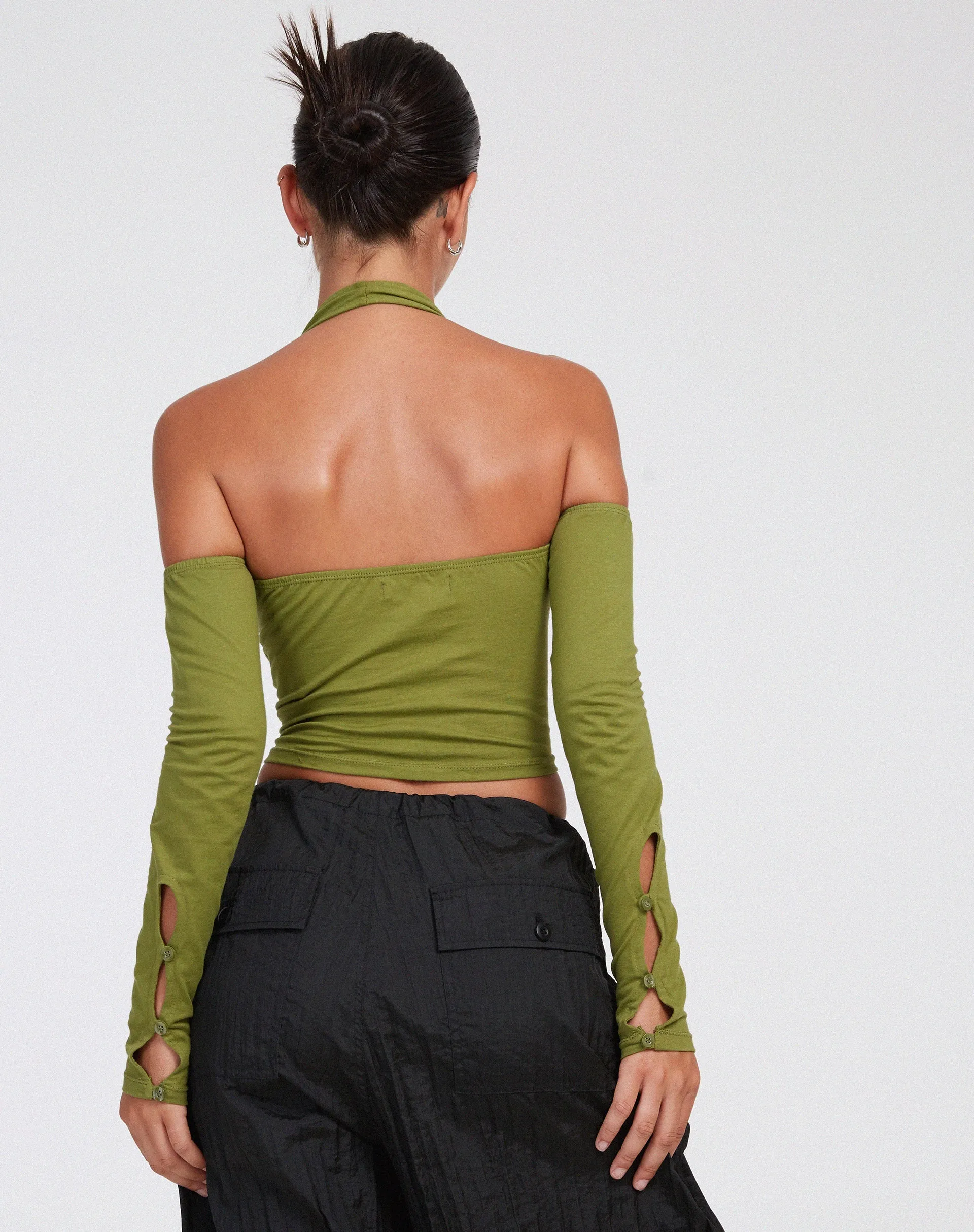 Jayne Crop Top in Khaki