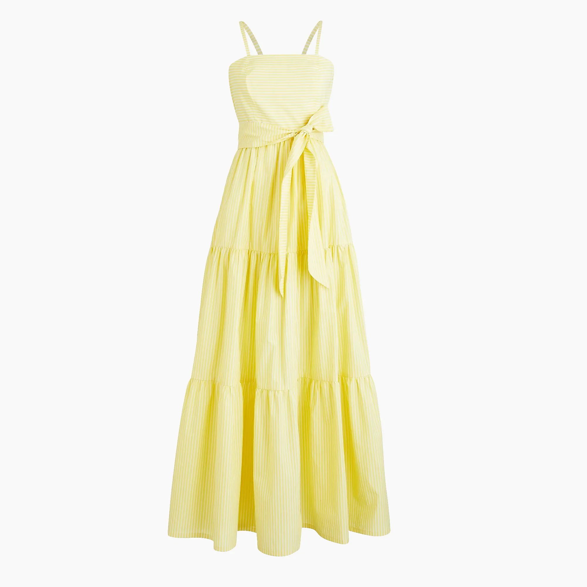 J.crew Tiered maxi dress in stripe - light yellow