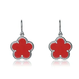 Jeanne Red Flower Earrings