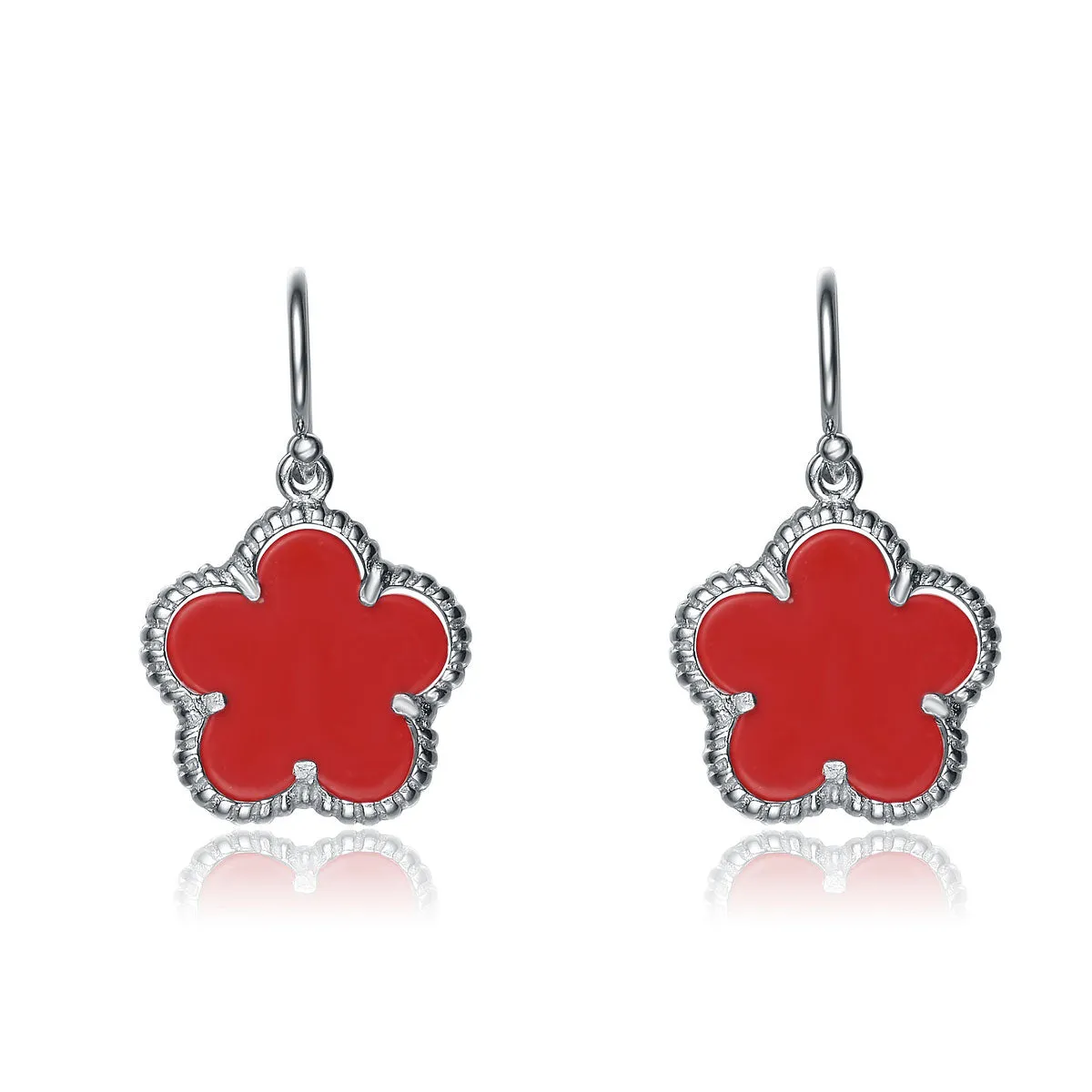 Jeanne Red Flower Earrings