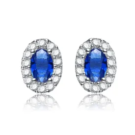 Juliette Sapphire Oval Shape Earrings