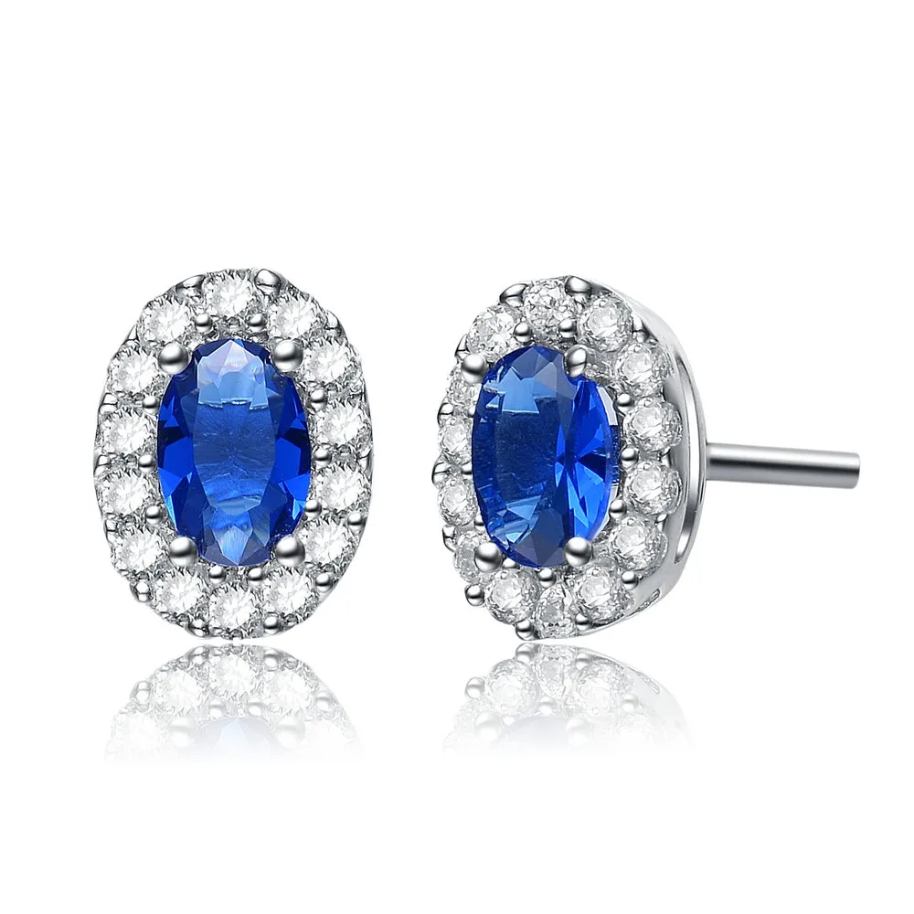 Juliette Sapphire Oval Shape Earrings