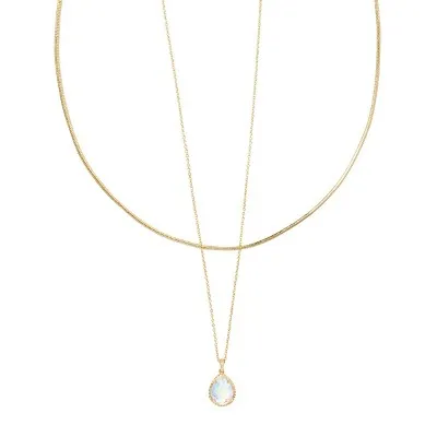 Kendra Scott Sami 14K Gold Over Brass Multi-Strand Necklace - Dichroic Glass