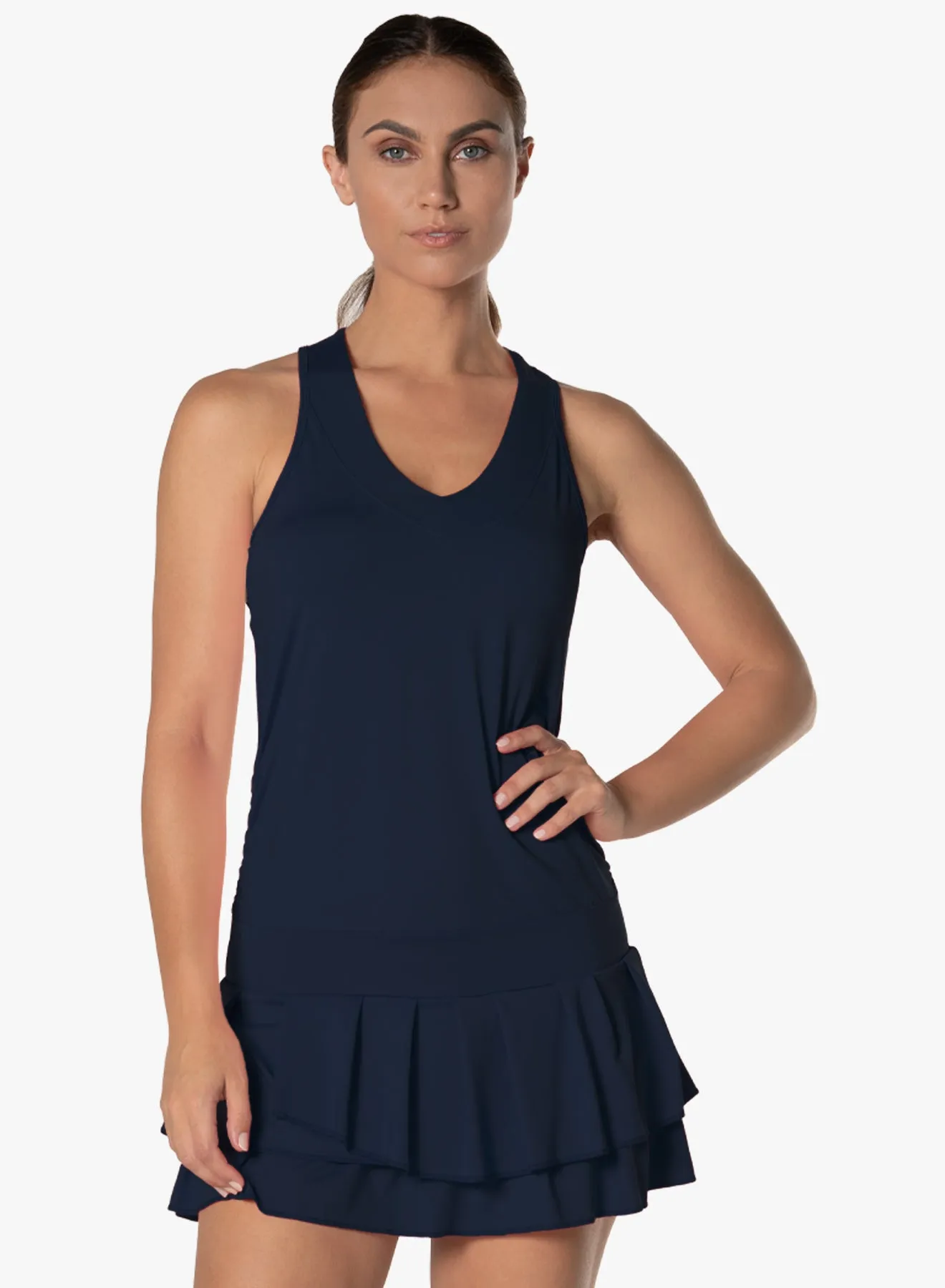 Ladies Lucky In Love In It To Win It Dress (Navy)