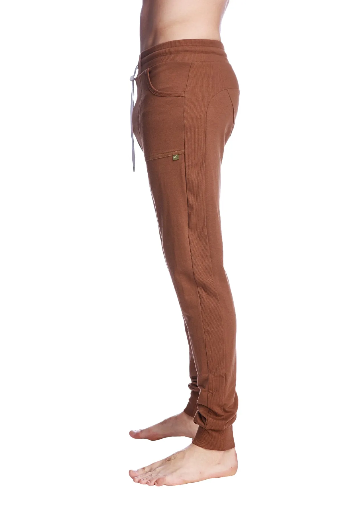 Long Cuffed Jogger & Yoga Sweat Pants (Chocolate Brown)