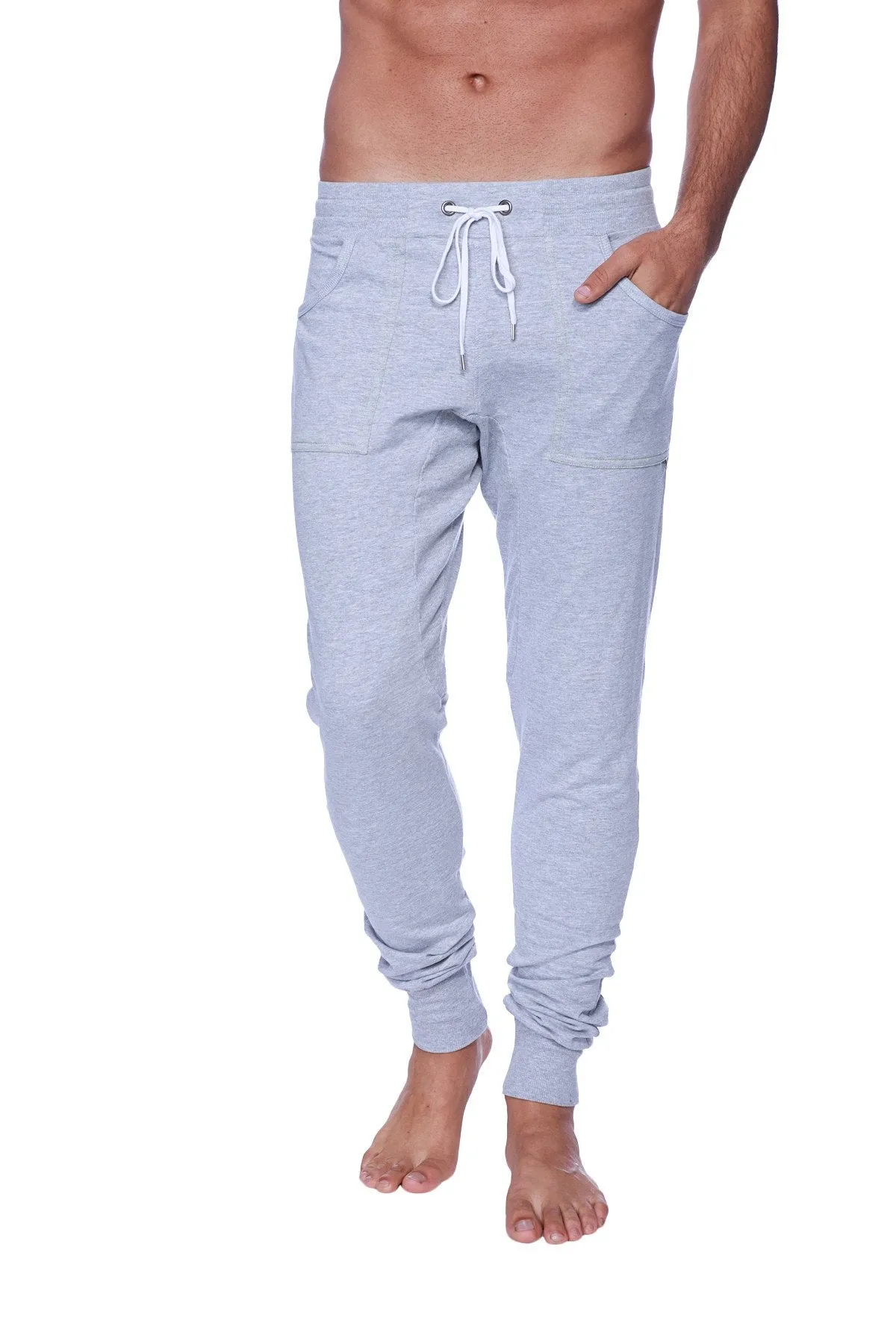 Long Cuffed Jogger & Yoga Sweat Pants (Heather Grey)