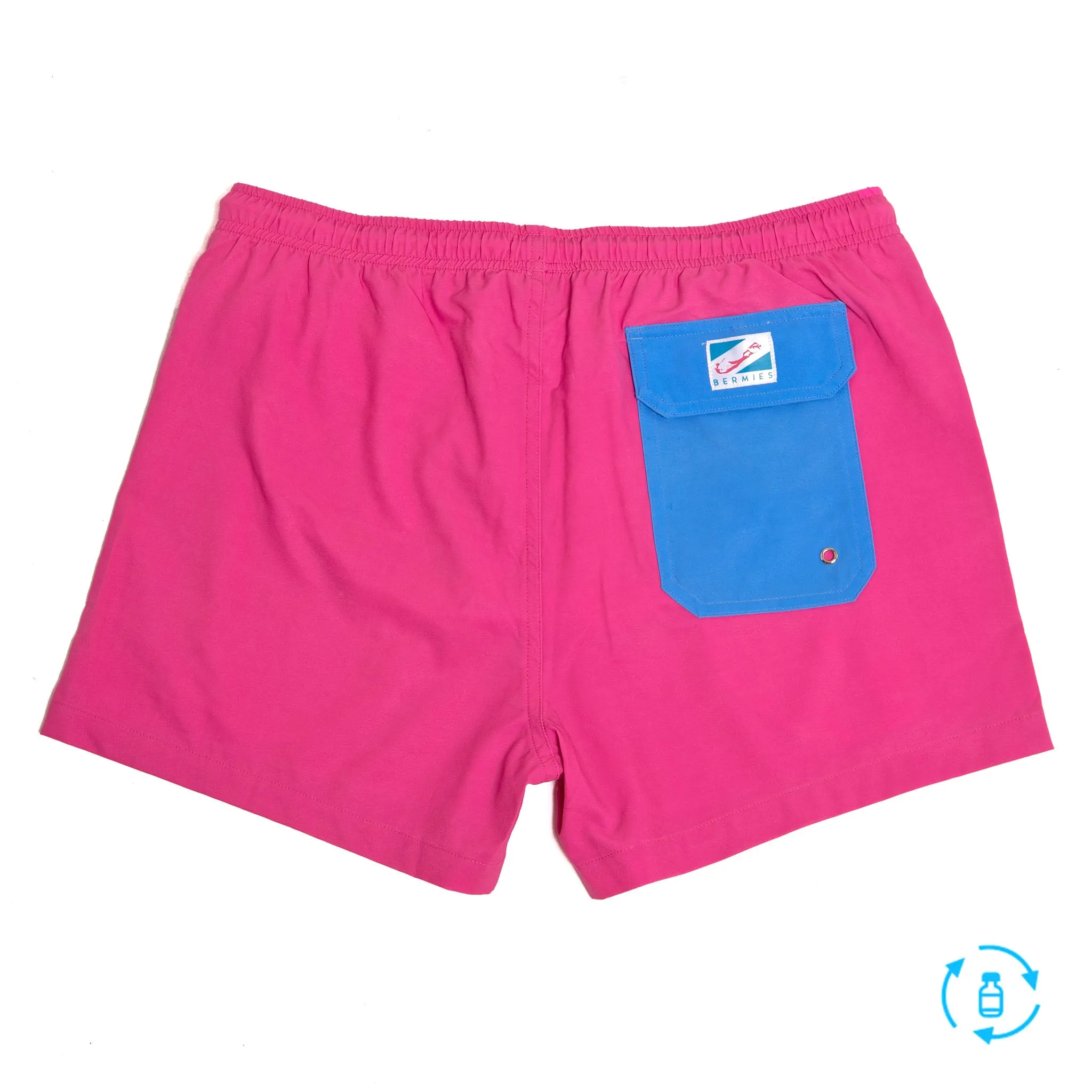 Magenta Blue Pocket - 3.5" Swim Trunks