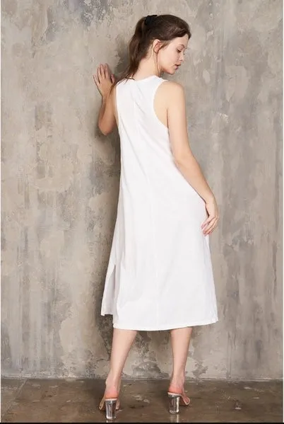 Maronie Asymmetric Cotton Midi Dress