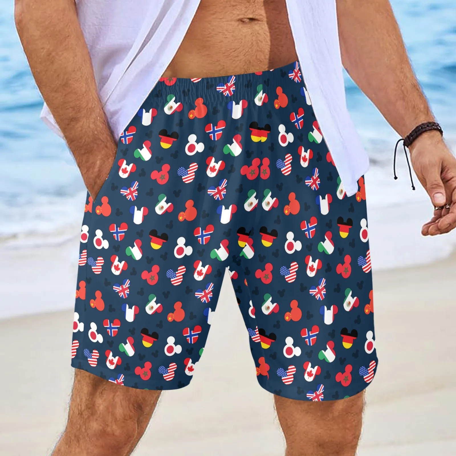 Mickey Flags Men's Swim Trunks Swimsuit