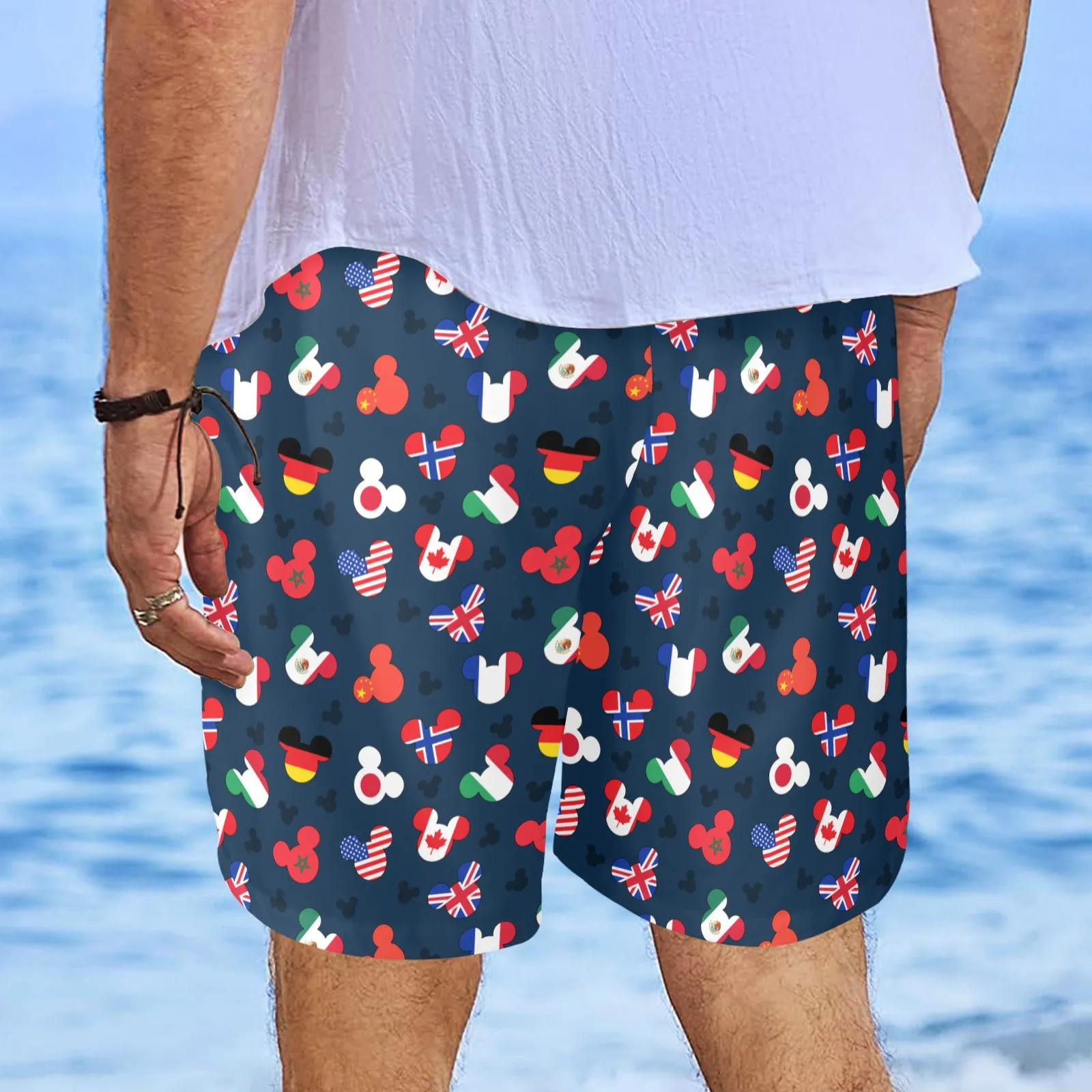 Mickey Flags Men's Swim Trunks Swimsuit