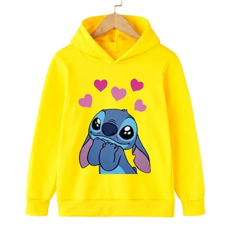 New 2024 Stitch hoodie for children aged 3-15, sporty and fashionable casual clothing, boys and girls hoodies, beautiful