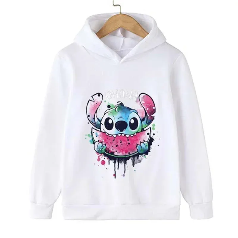 New 2024 Stitch hoodie for children aged 3-15, sporty and fashionable casual clothing, boys and girls hoodies, beautiful