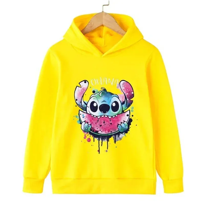 New 2024 Stitch hoodie for children aged 3-15, sporty and fashionable casual clothing, boys and girls hoodies, beautiful