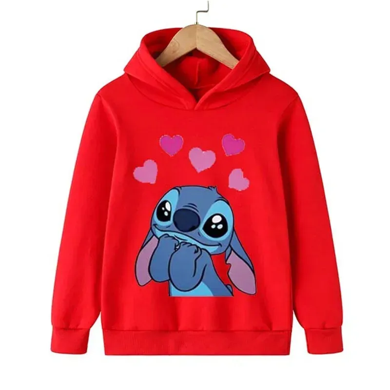 New 2024 Stitch hoodie for children aged 3-15, sporty and fashionable casual clothing, boys and girls hoodies, beautiful