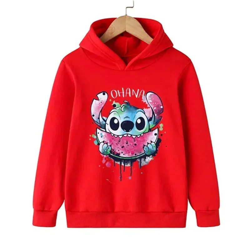 New 2024 Stitch hoodie for children aged 3-15, sporty and fashionable casual clothing, boys and girls hoodies, beautiful