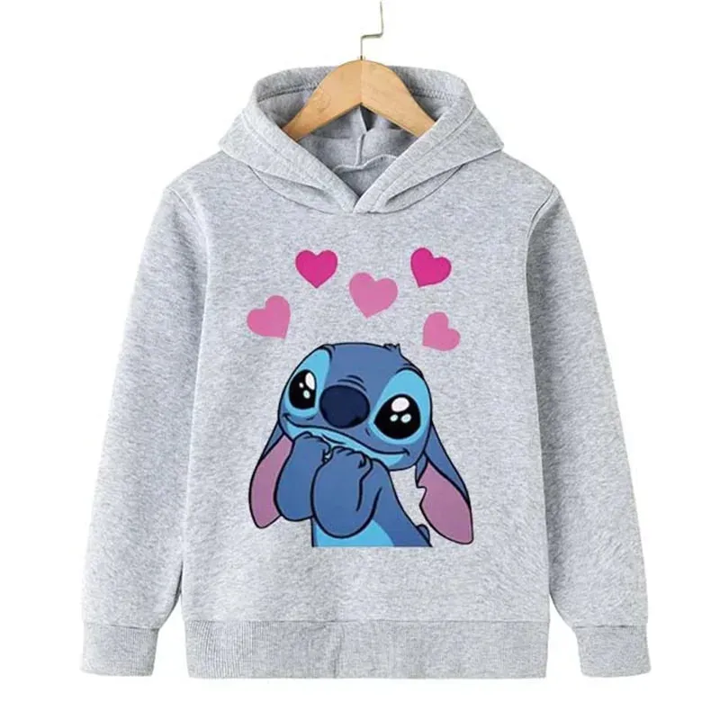 New 2024 Stitch hoodie for children aged 3-15, sporty and fashionable casual clothing, boys and girls hoodies, beautiful