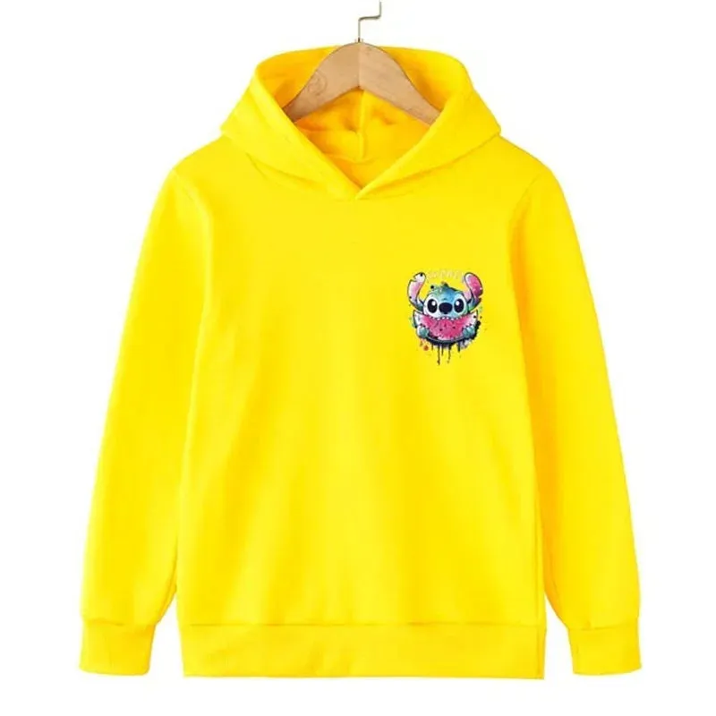 New 2024 Stitch hoodie for children aged 3-15, sporty and fashionable casual clothing, boys and girls hoodies, beautiful