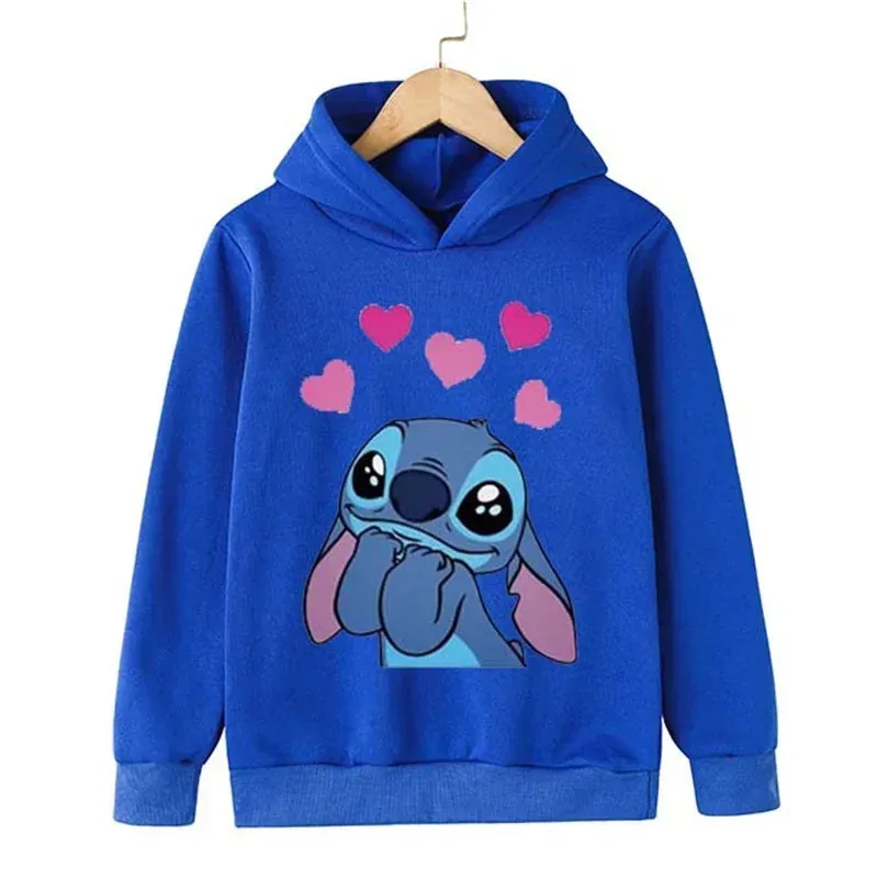 New 2024 Stitch hoodie for children aged 3-15, sporty and fashionable casual clothing, boys and girls hoodies, beautiful