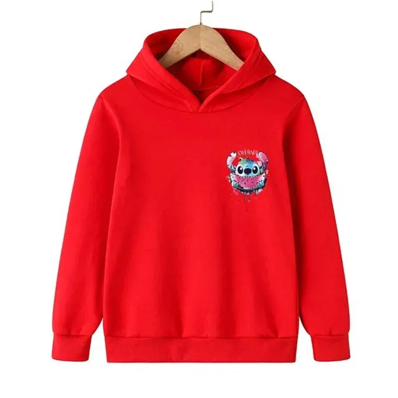 New 2024 Stitch hoodie for children aged 3-15, sporty and fashionable casual clothing, boys and girls hoodies, beautiful