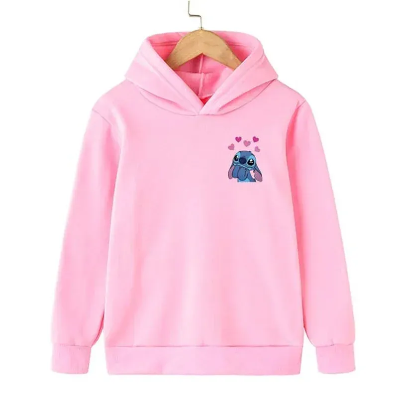 New 2024 Stitch hoodie for children aged 3-15, sporty and fashionable casual clothing, boys and girls hoodies, beautiful